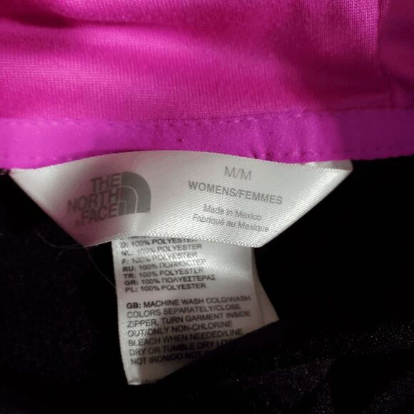 The North Face Hoodie Women Medium Black Rainbow Logo Polyester Stretch Pullover - Picture 2 of 8